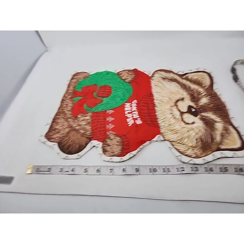VINTAGE 1980s SHIRT TALES Unstuffed Raccoon Santa Helpers Pillow 17.5